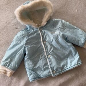 Vintage Chico Girls Winter Baby Blue Sherpa Lined Jacket Size 3